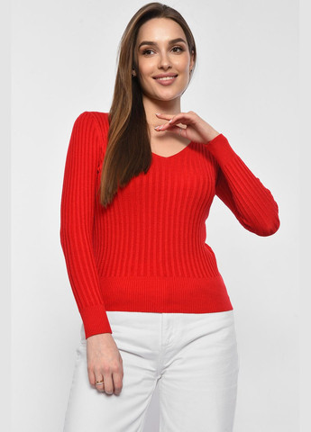 Красный демисезонный кофта женская красного цвета пуловер Let's Shop