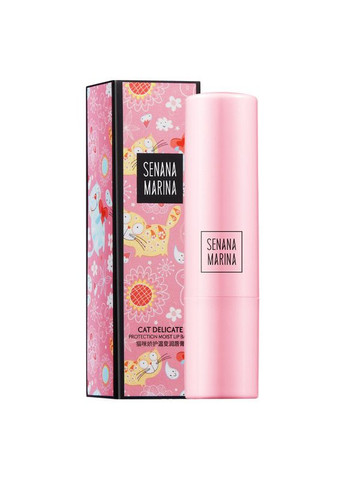 Увлажняющий бальзам для губ Marina Cat Delicate Protection Moist Lip Balm с легким розовым оттенком Senana (315424308)