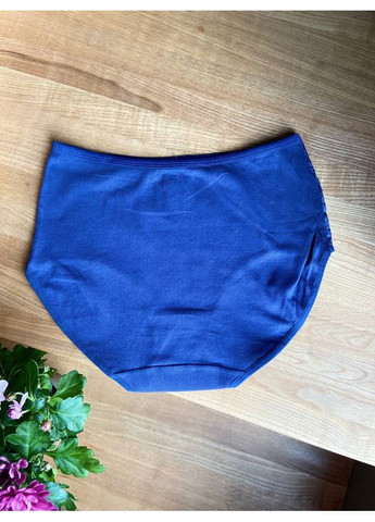 Батальные женские трусы из хлопка в рубчик с кружевными вставками No Brand Сліп (360804703)