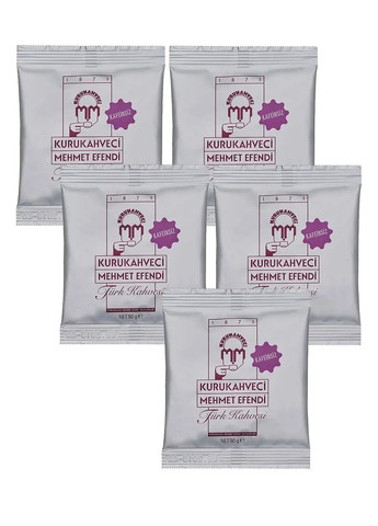 Турецька кава мелена без кофеїну 50 г 5 шт Kurukahveci Mehmet Efendi (333834824)