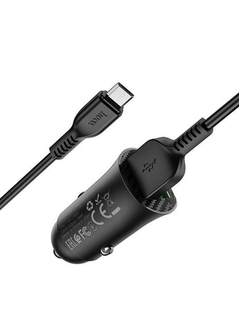 Набор зарядный авто адаптер Z39 + кабель Micro USB 2 юсб QC3.0 18вт черные Hoco (279554545)