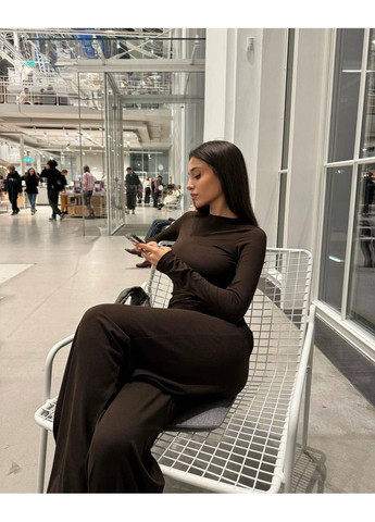 Женский костюм из вискозы: лонгслив с вырезами + брюки палаццо 👉 Замеры в описании Vione (367077263)