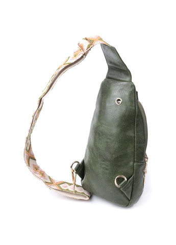 Жіночий слінг сумка через плече з екошкіри з кишенями Vintage зелена (sku_22755) No Brand (329853168)