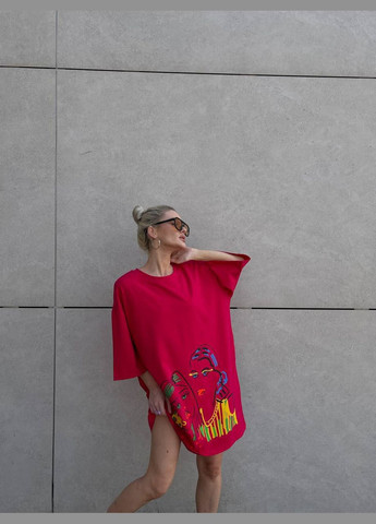 Жіноча футболка-сукня з принтом No Brand - (325833808)