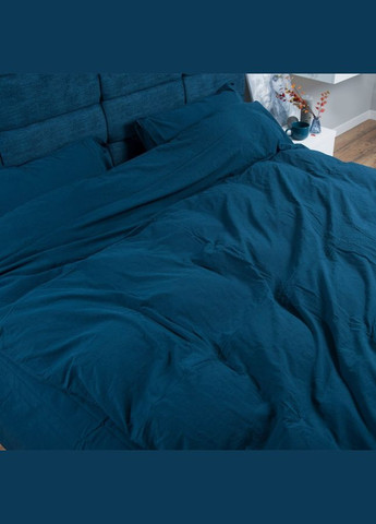 Комплект постільної білизни Stonewash Adriatic Dark Blue полуторний синій (92669536) SoundSleep (308071894)