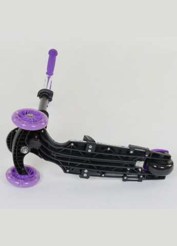 Детский самокат 5 в 1 68995. Абстракция, PU колёса, с подсветкой колёс. Фиолетовый Best Scooter (279928555)