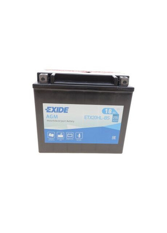 Акумулятор 18Ah-12v AGM (ETX20HL-BS) (175х87х155) R, EN270 ETX20HL-BS Exide (340421675)