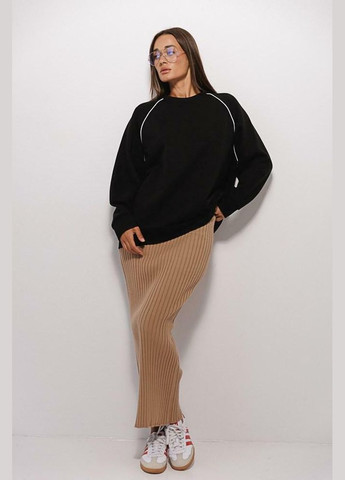 В`язана довга спідниця бежева в широкий рубчик MKAR102169-2 Modna KAZKA (336933889)