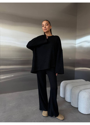 Жіночий стильний костюм двійка чорний No Brand (362045763)