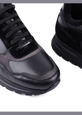 Черные зимние мужские кроссовки 0587a-101-a8/x12/ms37m черная кожа MIRATON