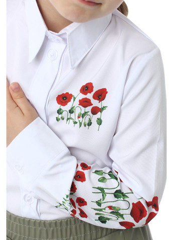 Белая кэжуал рубашка с орнаментом Leka