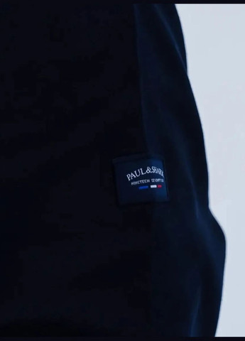 Темно-синяя футболка-поло мужское с длинным рукавом для мужчин Paul & Shark с логотипом