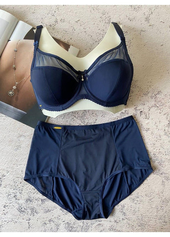 Синий синее женское нижнее белье комплект трусики и бюстгальтер Lanny Mode