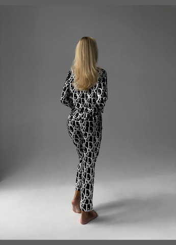 Черно-белая всесезон красивая пижама No Brand