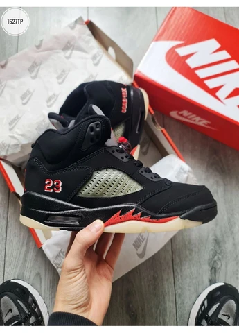 Чорні літні кросівки nike air jordan 5 retro gore-tex off noir black найк аір джордан No Brand