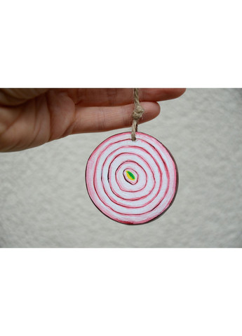 Набір Дерев'яних підвісок - сувенір "Хліб, Огірок, Цибуля і сало" Lucy Kozyra (369407803)