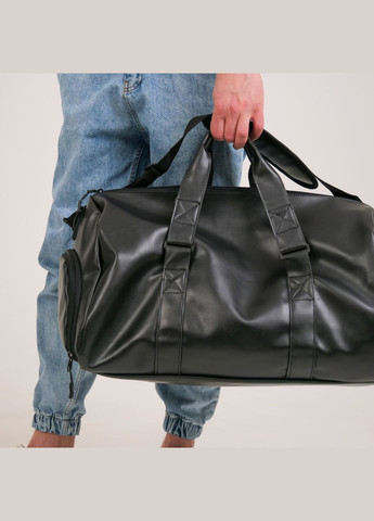 Мужская сумка через плечо спортивная дорожная 2 отделения из экокожи, черный цвет ToBeYou сумка l (293247123)