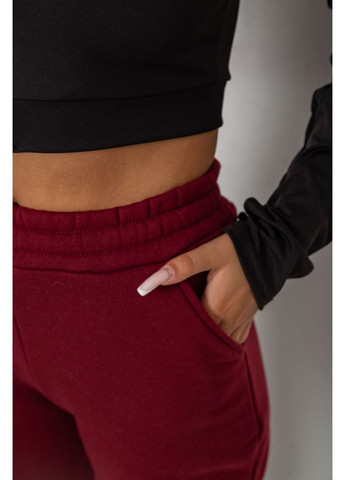 Спортивні штани жіночі на флісі, колір бордовий, 238R58600 Ager (358516524)