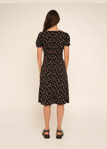 Черное повседневный платье с узором женское wtc02319 черный shop (2000990655424) LAWA