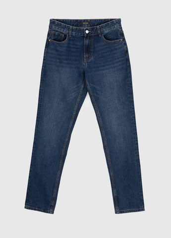 Темно-синие демисезонные регюлар фит джинсы No Brand