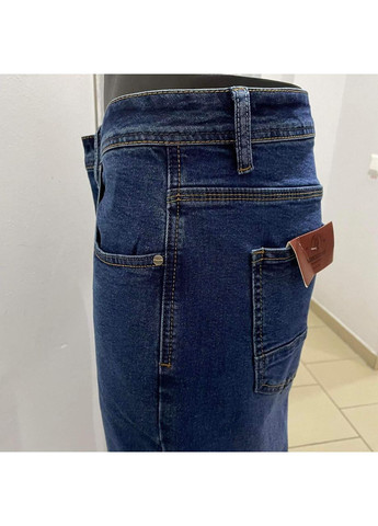 Синие демисезонные джинсы мужские прямые большой размер стрейч классика синие No Brand