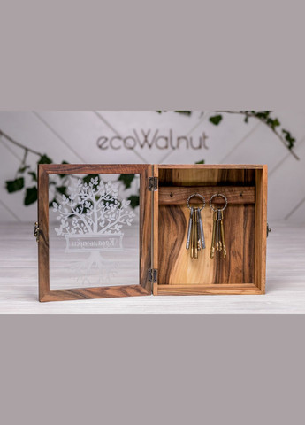 Настінна дерев'яна ключниця з гравіюванням EcoWalnut (295266089)