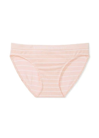 Трусики-бикини женские с микрофибры Seamless Bikini Panty персиковые Victoria's Secret (361043667)