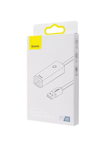 Переходник Lite Series Ethernet 1000Mbps USB to RJ45 Grey (38664) Baseus (307718066)