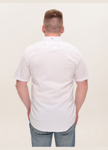 Белая повседневный рубашка однотонная Jean Piere