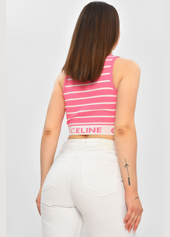 Топ-майка у рубчик жіноча рожевого кольору Let's Shop — 336336155