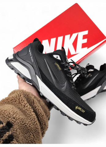 Черные зимние кроссовки зимние мужские nike rivah winter gore-tex black white fur | найк ривах черные белые с мехом No Brand