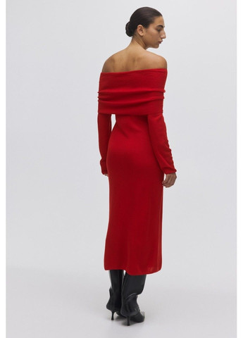 Червона коктейльна жіноча трикотажна сукня з відкритими плечима н&м (58676) xs червона H&M