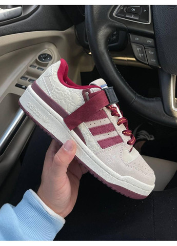 Бежевые демисезонные кроссовки мужские adidas forum beige bordo адидас форум No Brand