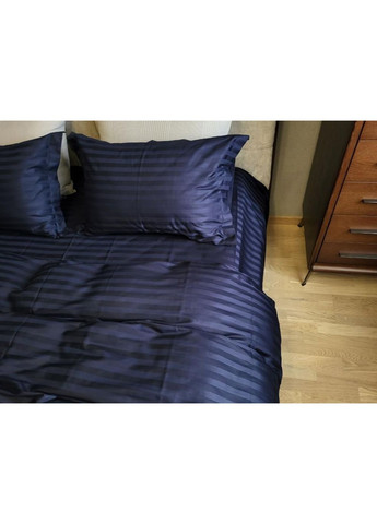 Постільна білизна з резинкою BLUE BERRY, сатин страйп PREMIUM 2/2см Двухспальний розмір, наволочки 50/70 No Brand (363192674)