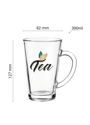 Чашка скляна прозора 300 мл 7158 No Brand (276533726)