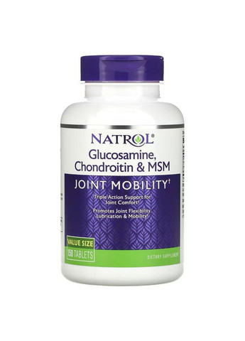 Препарат для суглобів та зв'язок Glucosamine Chondroitin MSM, 150 таблеток Natrol (294925496)