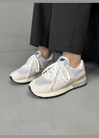 Белые демисезонные кроссовки мужские и женские new balance 574 white | нью беланс 574 белые No Brand