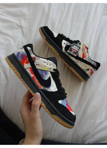 Цветные демисезонные кроссовки мужские nike sb dunk low supreme rammellzee найк сб данк No Brand