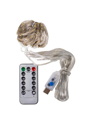 Гирлянда штора 300 LED, желтая, 3х3 м, от USB No Brand (365822915)