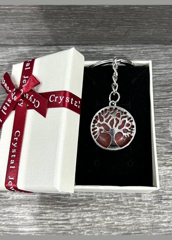 Кулон с натуральным камнем кварц в оправе «Древо жизни» на брелке в подарочной коробочке Овен (331291923)