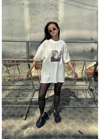 Стильна жіноча футболка oversize з принтом Україна - (355889600)