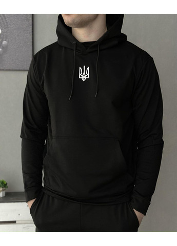 Чоловічий демісезонний спортивний костюм Герб чорний худі + штани (двонитка) No Brand (370022035)