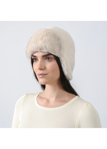 Шапка вушанка жіноча ангора бежева ДЕМА LuckyLOOK 931-831 (367992037)