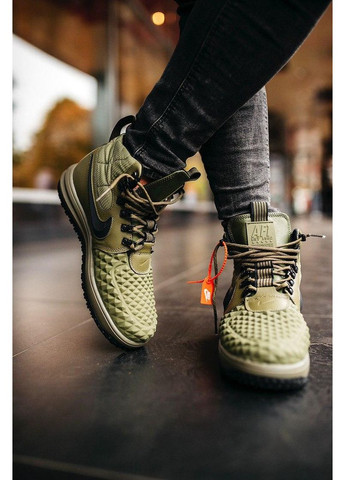 Серые демисезонные кроссовки мужские nike duckboot 17 green найк дакбут No Brand