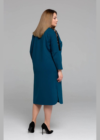 Синее деловое платье с накладными карманами лем цвета морской волны 54 Tatiana