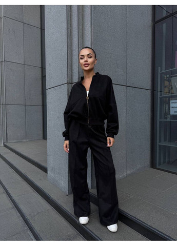 Жіночий костюм двійка: кофта-бомбер та штани з високою талією MonCher (352167840)