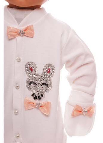 Человечек с шапкой для девочки трикотажный Зайка бежевый 62 см (33553) BABYKROHA (297200037)