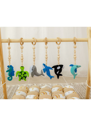 Мобіль дитячий підлоговий XRMASTER Підводний світ з матрациком Rainbow, тренажер Монтессорі No Brand (350313837)