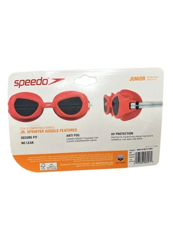 Очки для плавания Junior Sprinter - серые, 6-14 лет Speedo slim fit (392403837)