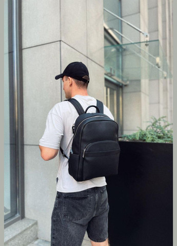Чоловічий міський шкіряний рюкзак чорний 60320 Tiding Bag (332054087)